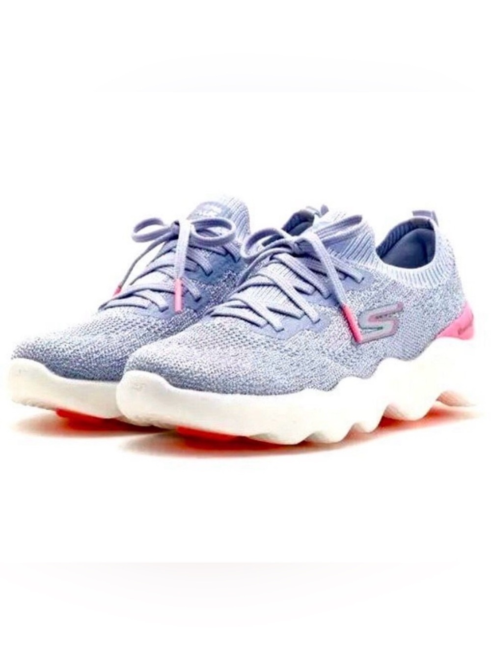 NWT in Box Gorgeous Skechers Sz 8.5 Go Walk Massage Fit Purple Lilac Pink Memory